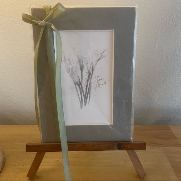 Calla Lily Framed Pencil Drawing with Stand - Picture 1 of 3